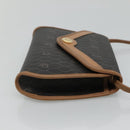 Christian Dior Honeycomb Canvas Shoulder Bag PVC Black Auth bs23609-3