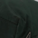 PRADA Hand Bag Nylon plastic Khaki Silver Auth bs23618-14