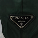 PRADA Hand Bag Nylon plastic Khaki Silver Auth bs23618-17