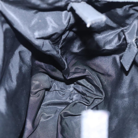 PRADA Hand Bag Nylon plastic Khaki Silver Auth bs23618