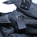PRADA Hand Bag Nylon plastic Khaki Silver Auth bs23618-20