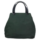 PRADA Hand Bag Nylon plastic Khaki Silver Auth bs23618-13