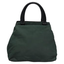 PRADA Hand Bag Nylon plastic Khaki Silver Auth bs23618-2