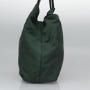 PRADA Hand Bag Nylon plastic Khaki Silver Auth bs23618-3