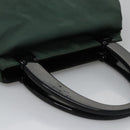 PRADA Hand Bag Nylon plastic Khaki Silver Auth bs23618-6