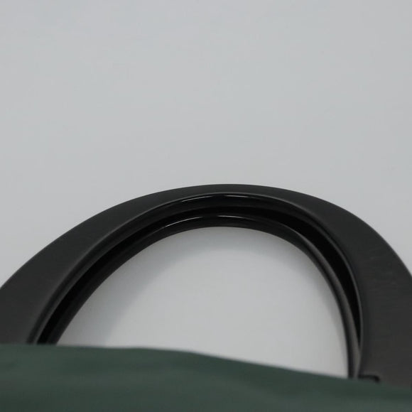 PRADA Hand Bag Nylon plastic Khaki Silver Auth bs23618