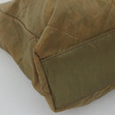 PRADA Chain Shoulder Bag Nylon Beige Gold Auth bs23630-14