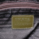 PRADA Chain Shoulder Bag Nylon Beige Gold Auth bs23630-18