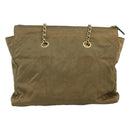 PRADA Chain Shoulder Bag Nylon Beige Gold Auth bs23630-2