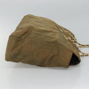 PRADA Chain Shoulder Bag Nylon Beige Gold Auth bs23630-4