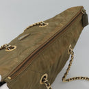 PRADA Chain Shoulder Bag Nylon Beige Gold Auth bs23630-6
