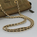 PRADA Chain Shoulder Bag Nylon Beige Gold Auth bs23630-7