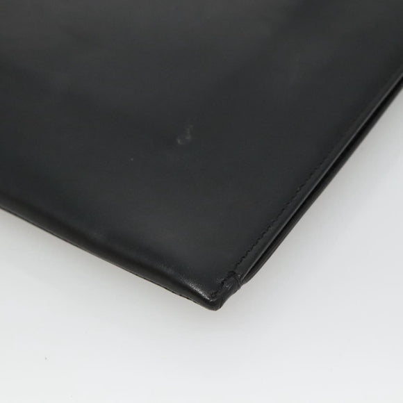 SAINT LAURENT Clutch Bag Leather Black Auth bs23631