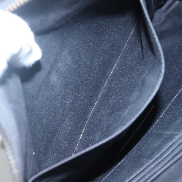 SAINT LAURENT Clutch Bag Leather Black Auth bs23631