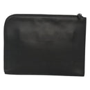 SAINT LAURENT Clutch Bag Leather Black Auth bs23631-2