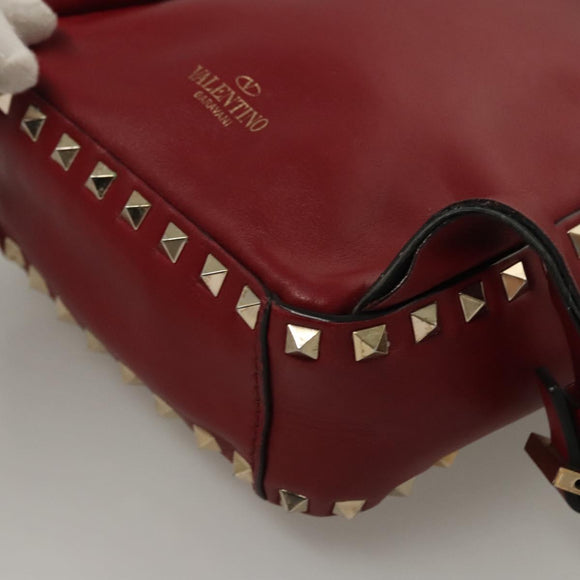 VALENTINO Backpack Leather Red Auth bs23660V