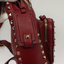 VALENTINO Backpack Leather Red Auth bs23660V-20