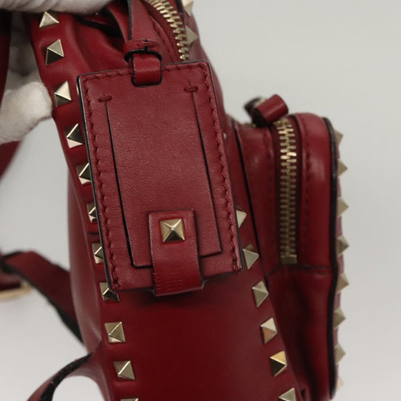 VALENTINO Backpack Leather Red Auth bs23660V