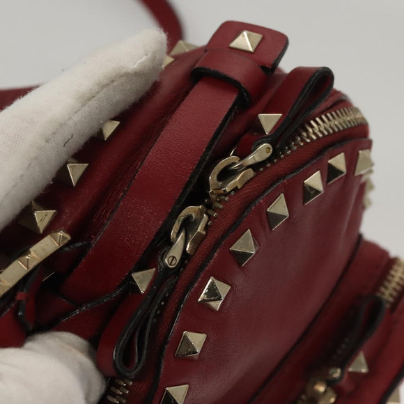 VALENTINO Backpack Leather Red Auth bs23660V