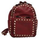 VALENTINO Backpack Leather Red Auth bs23660V-14