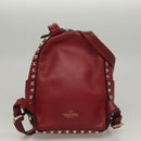 VALENTINO Backpack Leather Red Auth bs23660V-2