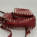 VALENTINO Backpack Leather Red Auth bs23660V-4