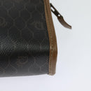 Christian Dior Honeycomb Canvas Pouch PVC Leather Black Auth bs23663-16