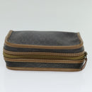 Christian Dior Honeycomb Canvas Pouch PVC Leather Black Auth bs23663-5