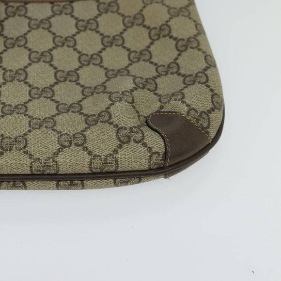GUCCI GG Supreme Web Sherry Line Bag PVC Beige Gold 39 02 026 Auth bs23685