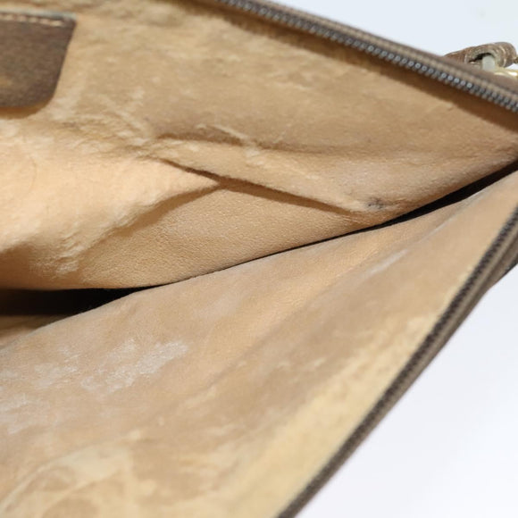 GUCCI GG Supreme Web Sherry Line Bag PVC Beige Gold 39 02 026 Auth bs23685