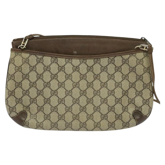 GUCCI GG Supreme Web Sherry Line Bag PVC Beige Gold 39 02 026 Auth bs23685