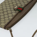 GUCCI GG Supreme Web Sherry Line Bag PVC Beige Gold 39 02 026 Auth bs23685-6