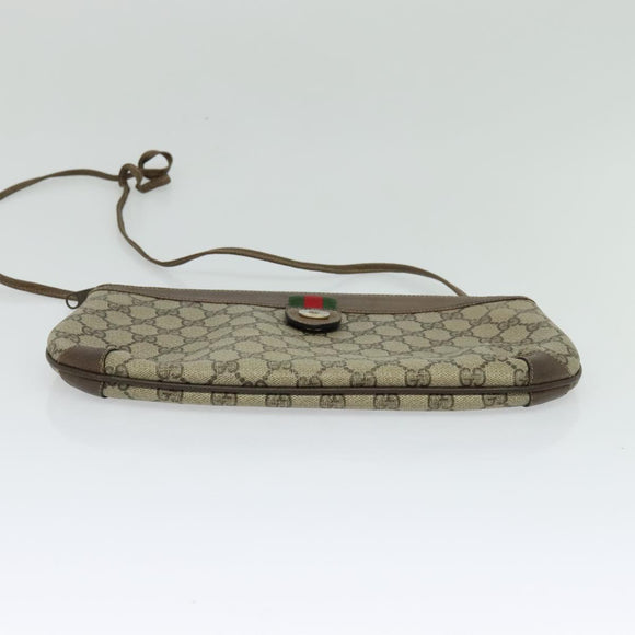 GUCCI GG Supreme Web Sherry Line Bag PVC Beige Gold 39 02 026 Auth bs23685