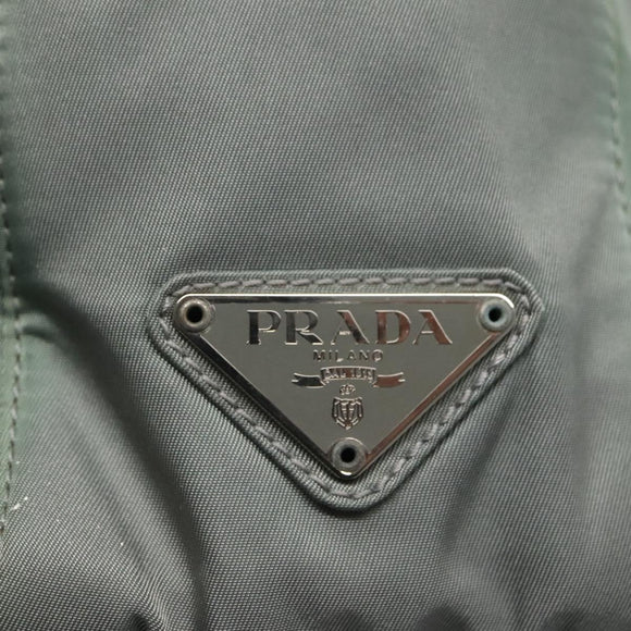 PRADA Hand Bag Nylon Green Auth bs23688