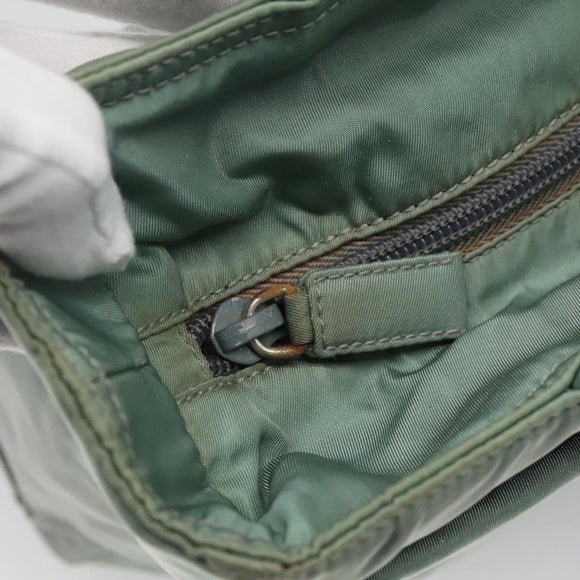 PRADA Hand Bag Nylon Green Auth bs23688