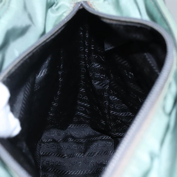 PRADA Hand Bag Nylon Green Auth bs23688