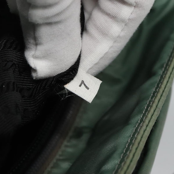 PRADA Hand Bag Nylon Green Auth bs23688
