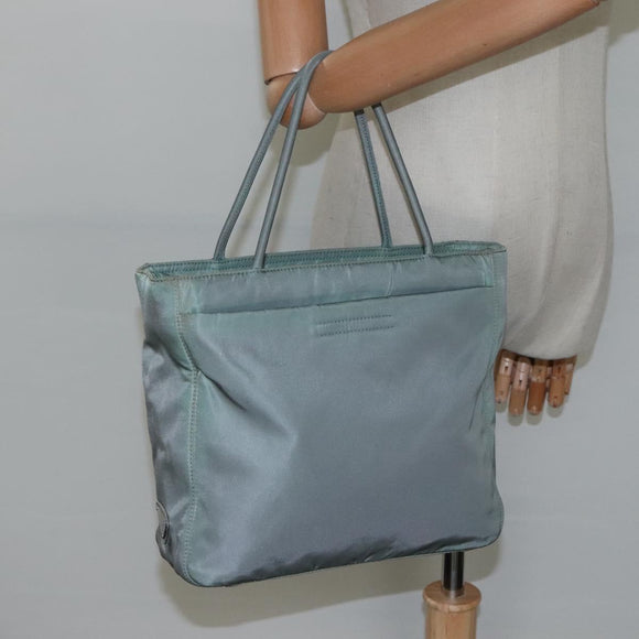 PRADA Hand Bag Nylon Green Auth bs23688