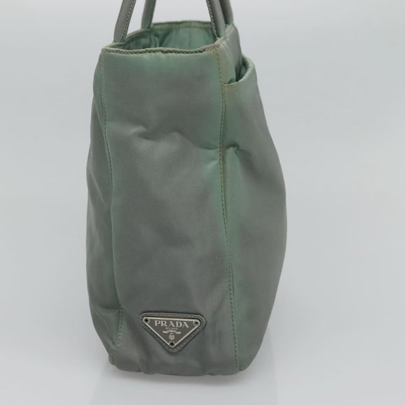 PRADA Hand Bag Nylon Green Auth bs23688