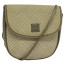 GIVENCHY Shoulder Bag Canvas Leather Beige Gold Auth bs23699-1