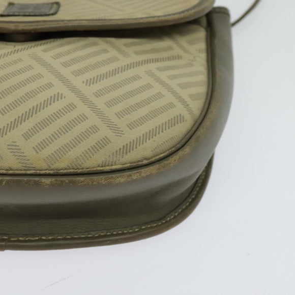 GIVENCHY Shoulder Bag Canvas Leather Beige Gold Auth bs23699