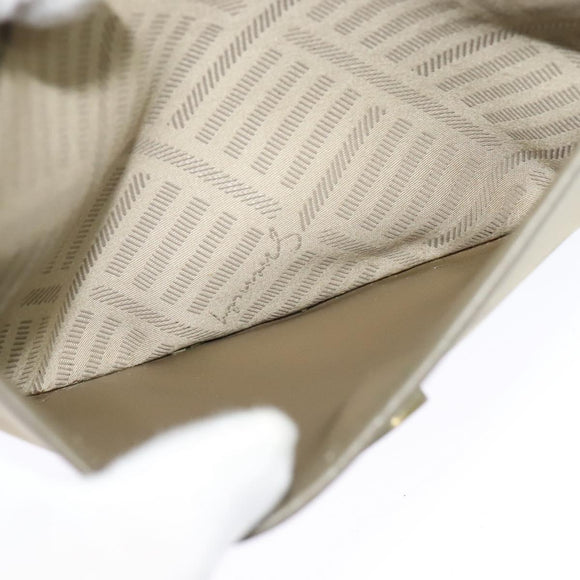 GIVENCHY Shoulder Bag Canvas Leather Beige Gold Auth bs23699