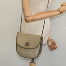 GIVENCHY Shoulder Bag Canvas Leather Beige Gold Auth bs23699-22