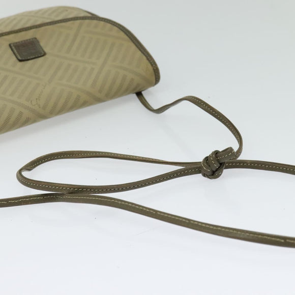 GIVENCHY Shoulder Bag Canvas Leather Beige Gold Auth bs23699