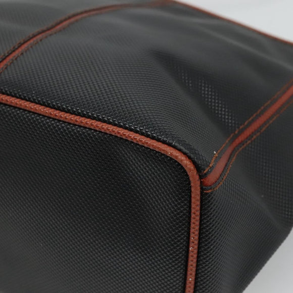 BOTTEGA VENETA Shoulder Bag PVC Leather Black Brown gold Auth bs23702