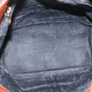 BOTTEGA VENETA Shoulder Bag PVC Leather Black Brown gold Auth bs23702-11