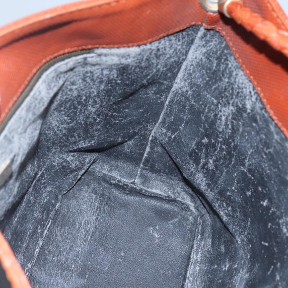 BOTTEGA VENETA Shoulder Bag PVC Leather Black Brown gold Auth bs23702