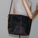 BOTTEGA VENETA Shoulder Bag PVC Leather Black Brown gold Auth bs23702-19