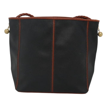 BOTTEGA VENETA Shoulder Bag PVC Leather Black Brown gold Auth bs23702 - 0