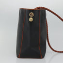 BOTTEGA VENETA Shoulder Bag PVC Leather Black Brown gold Auth bs23702-3